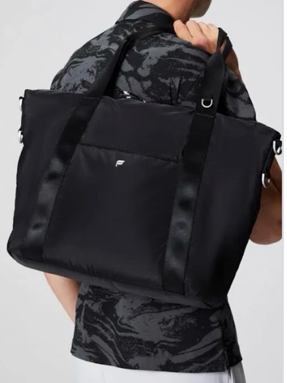 Fabletics Black Gym Duffel Bag Athletic Travel Shoulder Strap